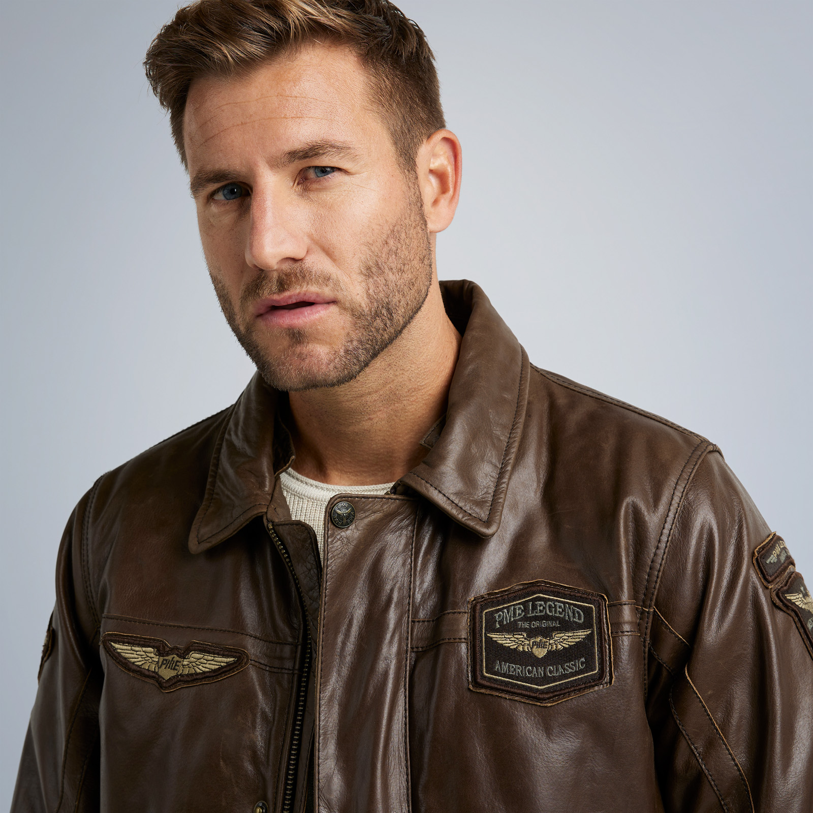 Hudson peak leather aviator jacket sale