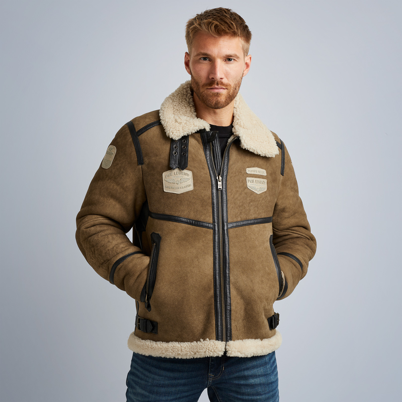 Pme legend hotsell sheepskin leather jacket