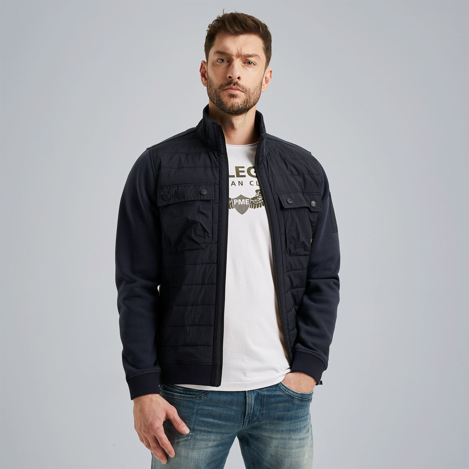 PME LEGEND | Hybridjacke aus einer Materialmischung | Free  