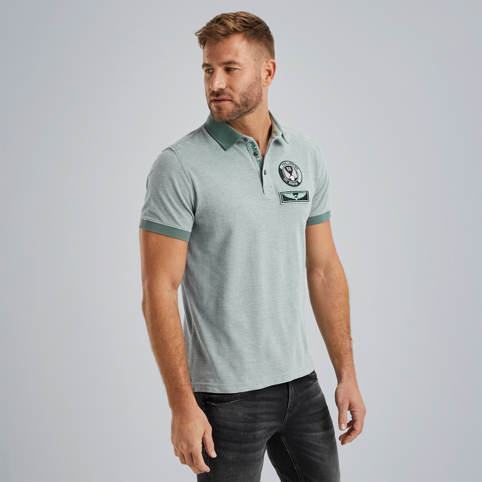 PME LEGEND | Poloshirt mit Badges | Gratis Versand und kostenfreie 