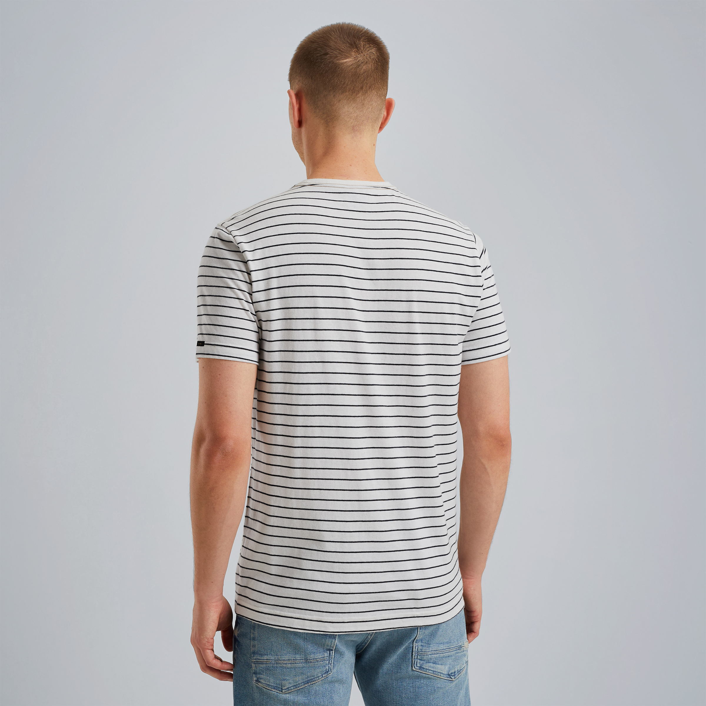 【Opening Project】 Identity Stripe Collar Half T Shirt T-shirt - OPENING PROJECT