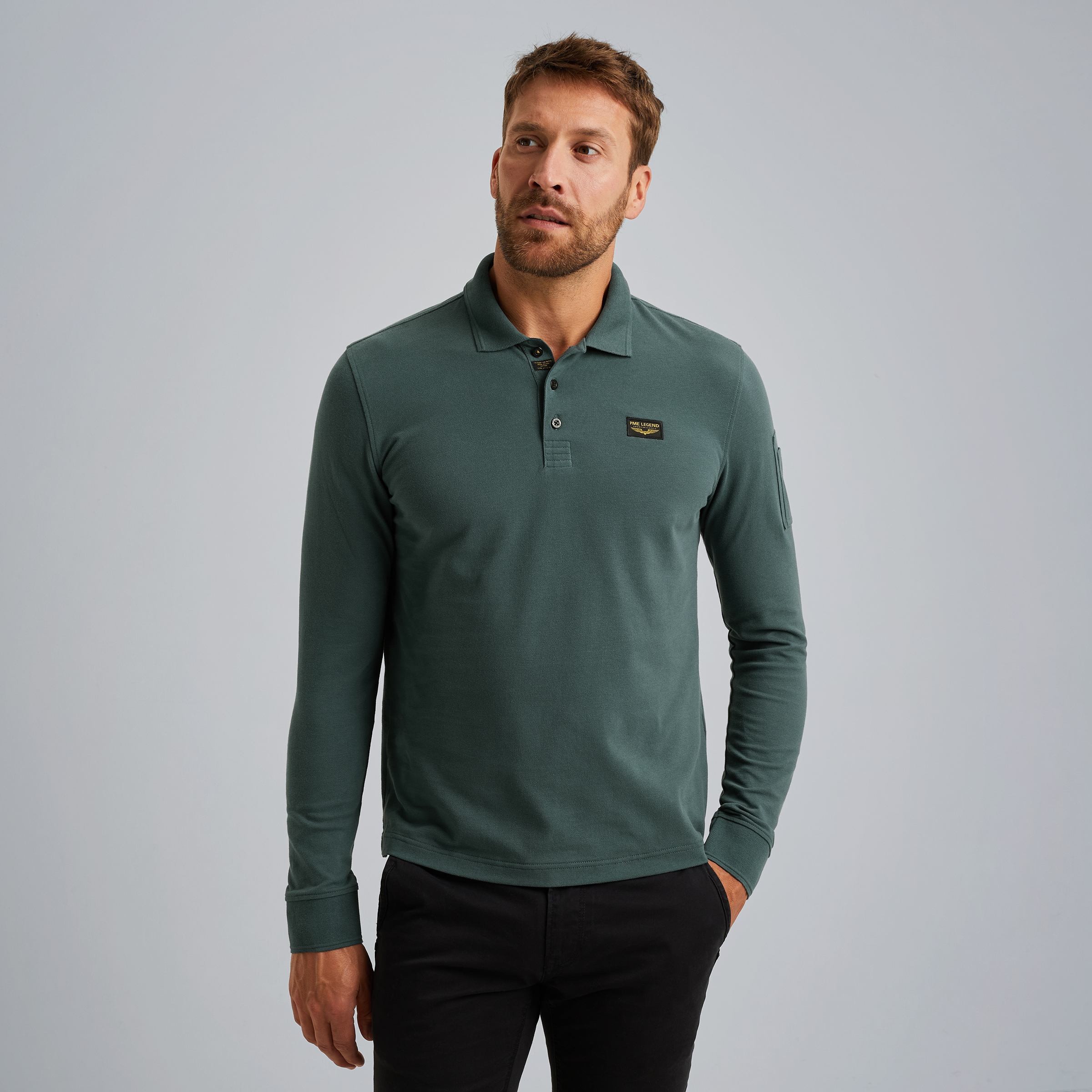 トップス philme longsleeve polo PME LEGEND | Polo shirt with long sleeves | Free shipping