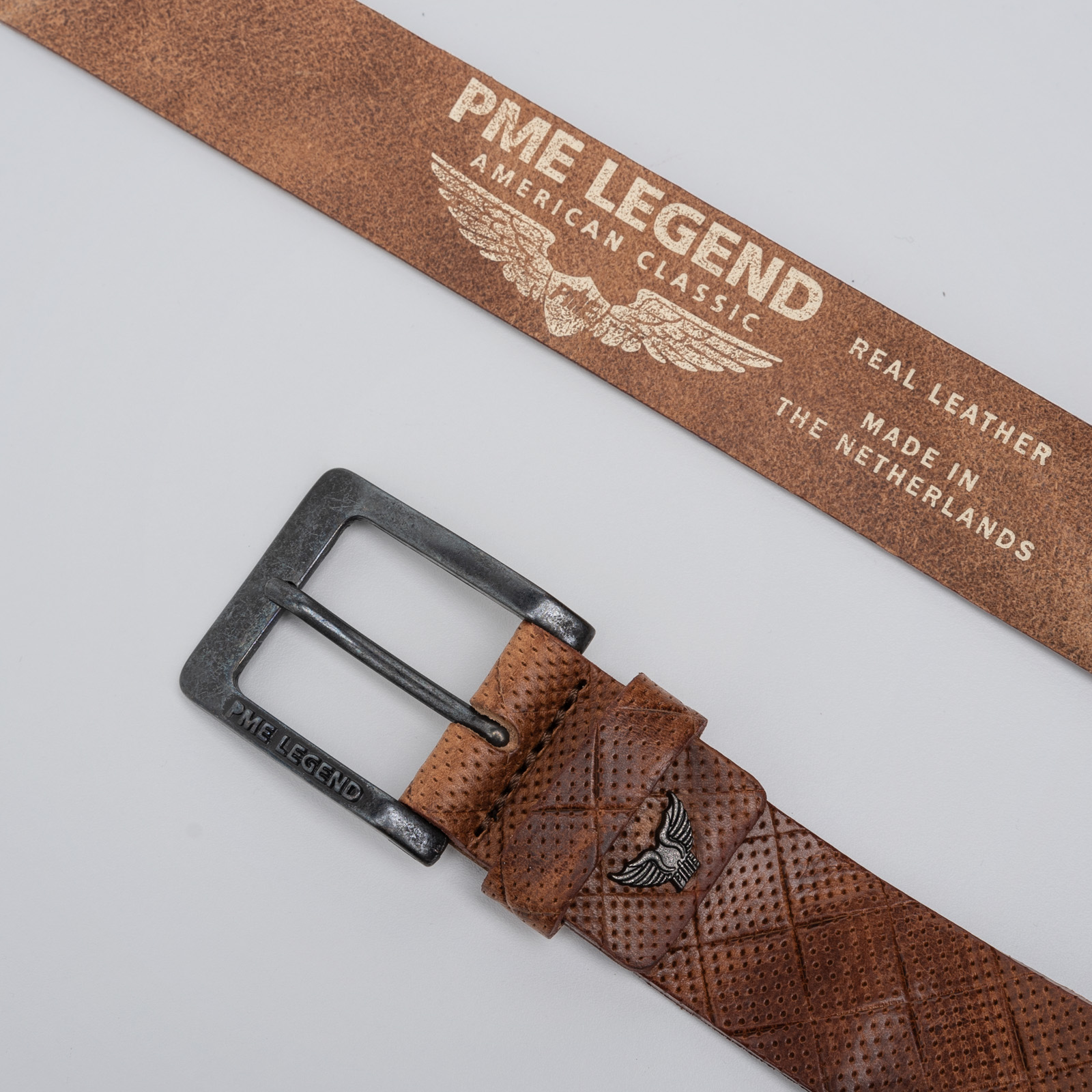 PME LEGEND | Leather Belt Italian full grain leather embossed effect Free delivery